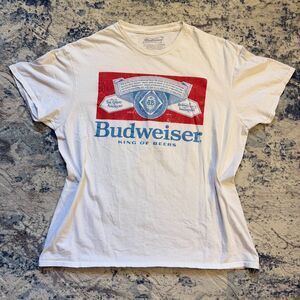 Budweiser King of Beers Graphic T-Shirt Short Sleeve Large Cotton Lightweight